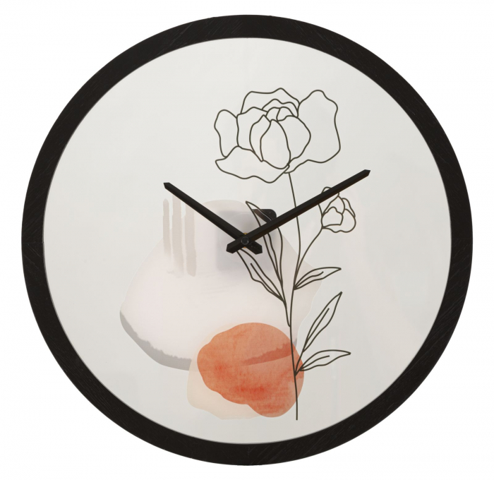Ceas de perete alb-negru - Stil minimalist - CreativDeco [1]
