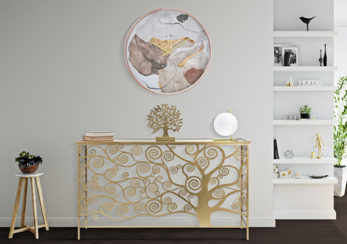 Ceas de perete Art Pink, sticla/metal, rose gold, Mauro Ferretti [2]