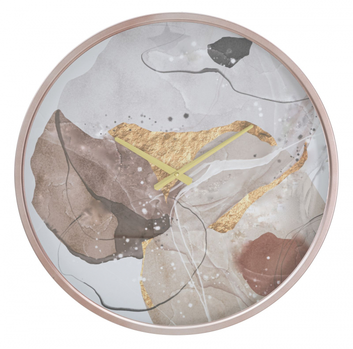 Ceas de perete Art Pink, sticla/metal, rose gold, Mauro Ferretti [1]
