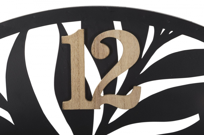 Ceas de perete modern cu lemn si frunze exotice - CreativDeco [4]