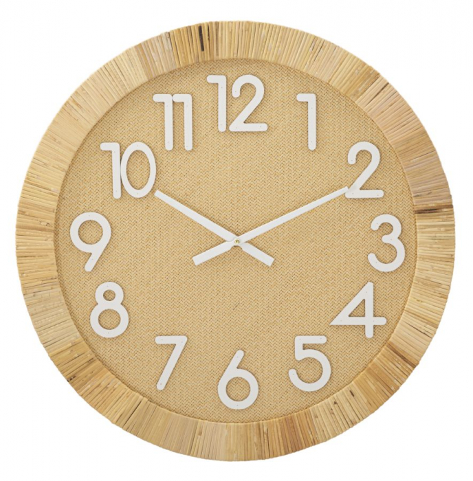 Ceas de perete Boho Plus, MDF/ratan, natural [1]