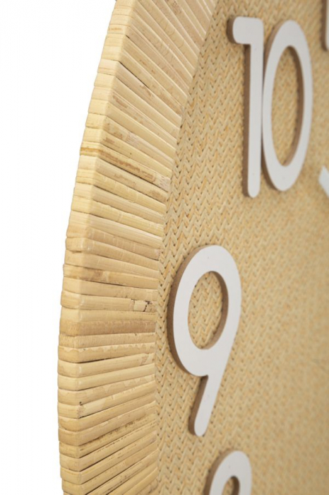 Ceas de perete Boho Plus, MDF/ratan, natural [3]