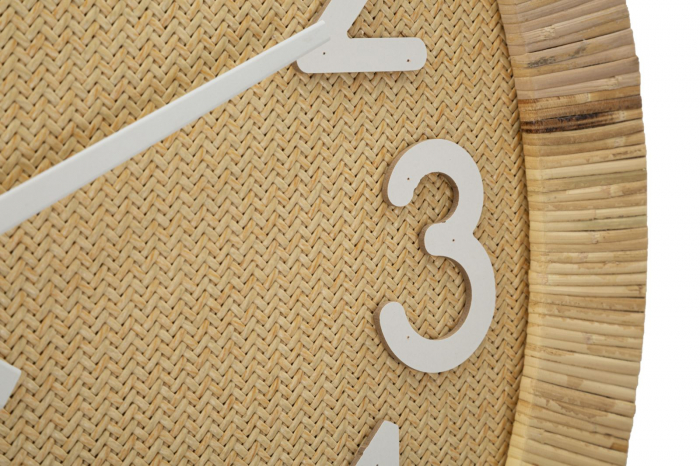 Ceas de perete Boho Plus, MDF/ratan, natural [4]