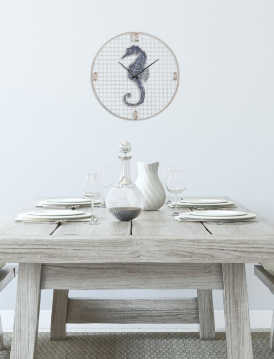 Ceas de perete cu calut de mare - Decor marin - CreativDeco [8]