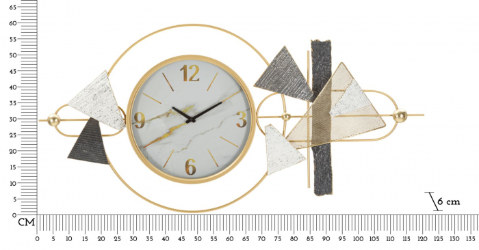 Ceas de perete decorativ auriu design geometric Amy [7]