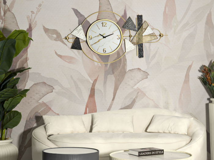 Ceas de perete decorativ auriu design geometric Amy [2]