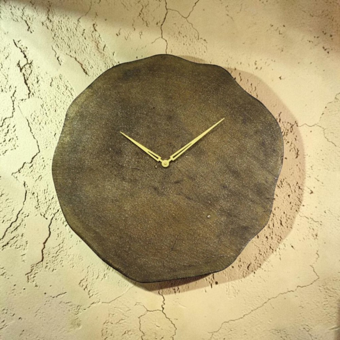 Ceas de perete din aluminiu cu finisaj alamă antichizată – design modern vintage [2]