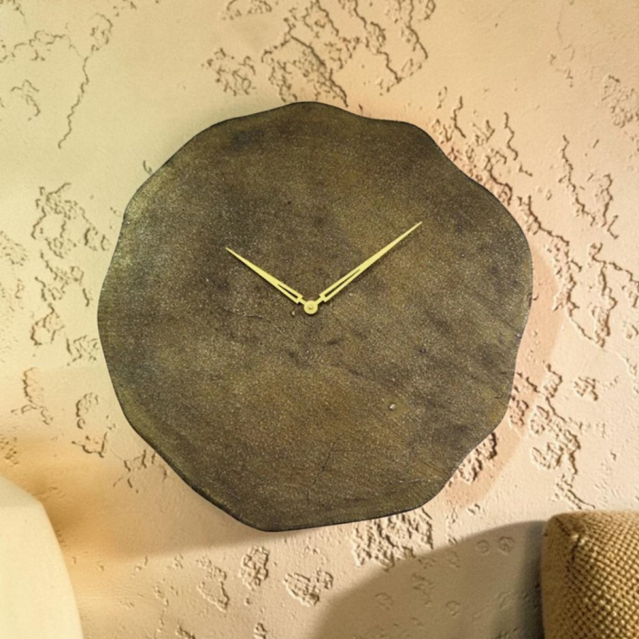 Ceas de perete din aluminiu cu finisaj alamă antichizată – design modern vintage [3]