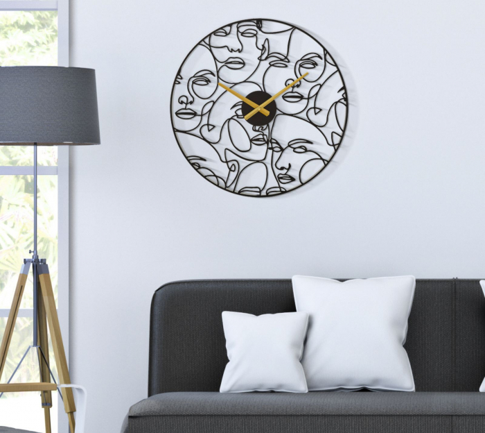 Ceas de perete modern cu chipuri feminine - CreativDeco [2]