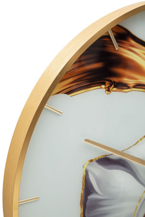 Ceas de perete contemporan cu trandafir alb - Design unic - CreativDeco [5]