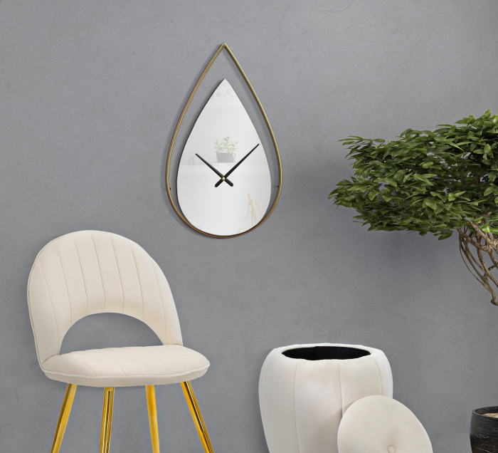 Ceas perete Drop, fier/oglinda [2]