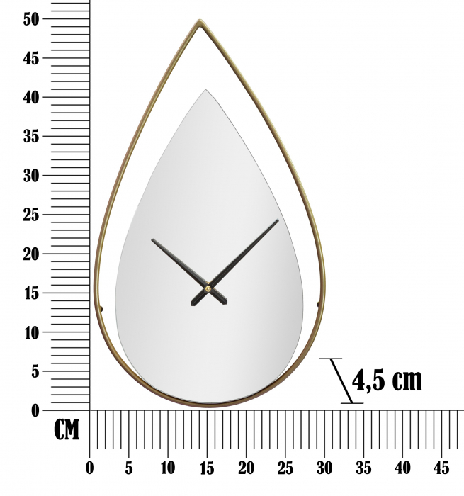 Ceas perete Drop, fier/oglinda [6]