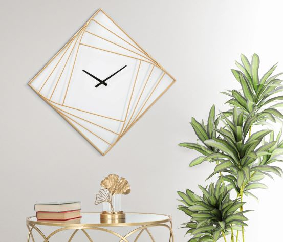 Ceas de perete metalic Alb Auriu Goldy Line | creativdeco.ro [2]