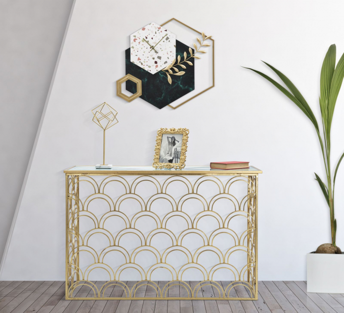 Ceas de perete 2 in 1 cu decoratiune metalica - CreativDeco [4]