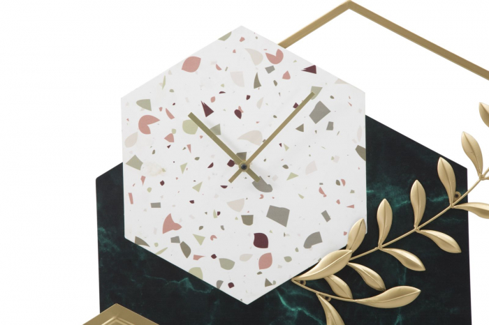 Ceas de perete 2 in 1 cu decoratiune metalica - CreativDeco [2]