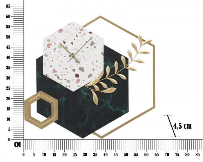 Ceas de perete 2 in 1 cu decoratiune metalica - CreativDeco [5]