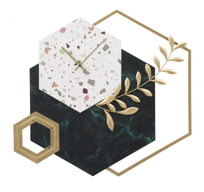 Ceas de perete 2 in 1 cu decoratiune metalica - CreativDeco [1]