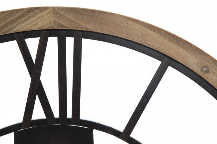 Ceas de perete Industry, metal lemn, negru natur, creativdeco.ro [3]