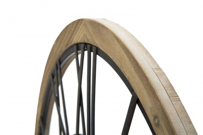 Ceas de perete Industry, metal lemn, negru natur, creativdeco.ro [4]