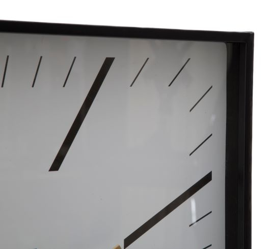 Ceas perete Kent, fier/MDF/sticla, negru/alb/auriu [4]