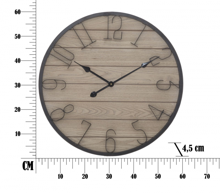 Ceas de perete rustic lemn de acacia - CreativDeco [6]