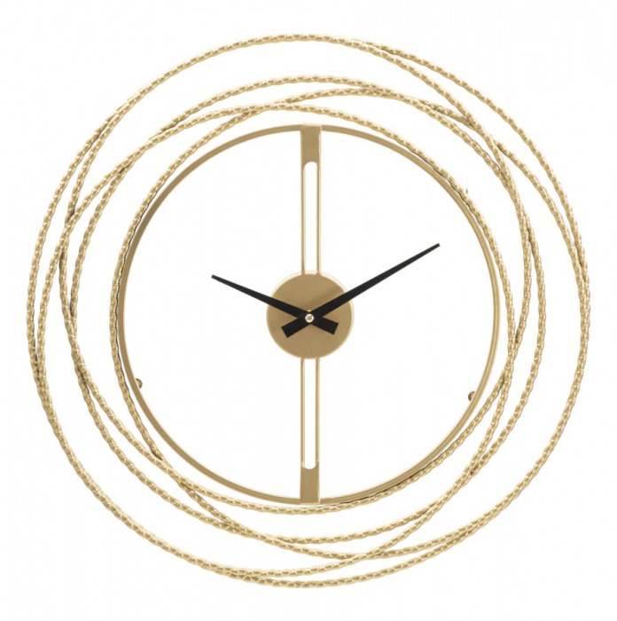 Ceas de perete cu cercuri aurii - Design italian - CreativDeco [1]