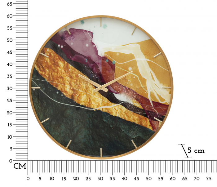 Ceas de perete Mity, sticla/aluminiu, auriu/multicolor, Mauro Ferretti [6]