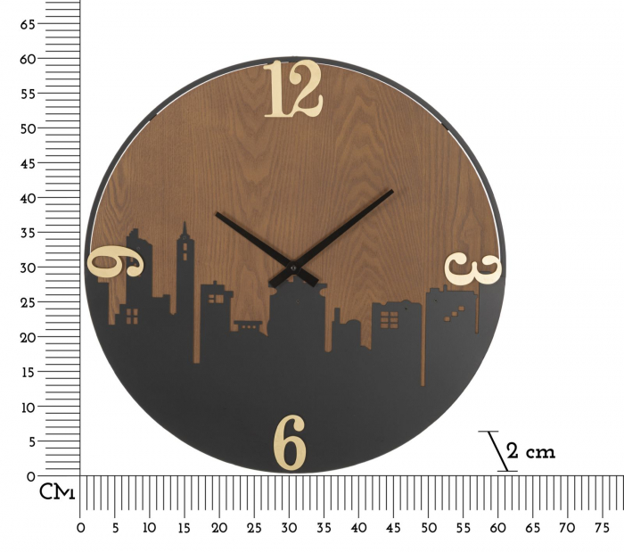 Ceas de perete modern cu materiale contrastante - CreativDeco [6]