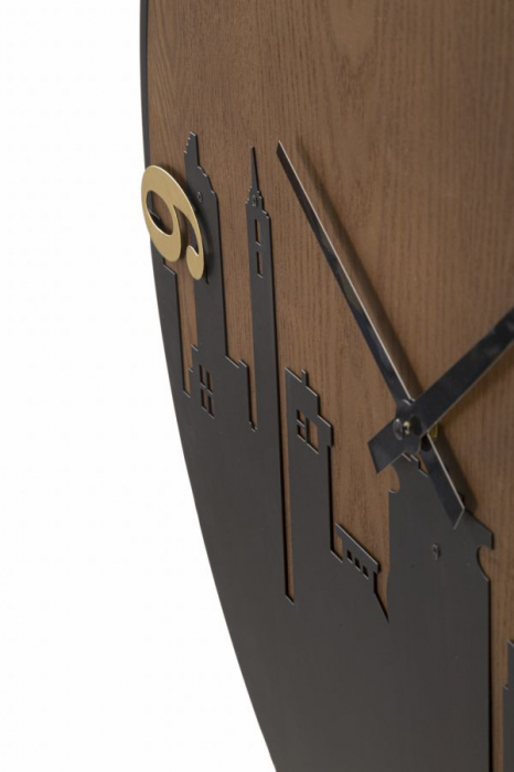 Ceas de perete modern cu materiale contrastante - CreativDeco [5]