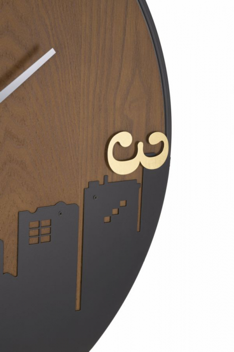 Ceas de perete modern cu materiale contrastante - CreativDeco [3]