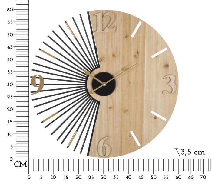 Ceas de perete modern cu design contrastant - CreativDeco [6]