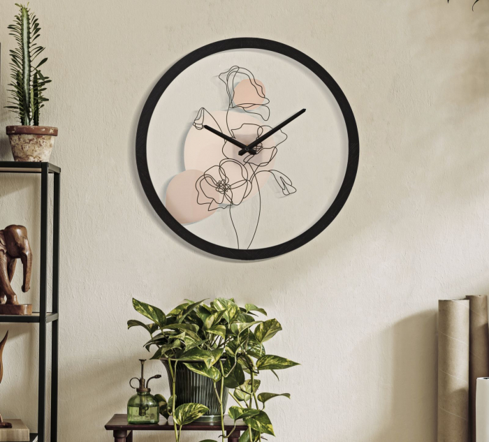 Ceas de perete floral modernist - Design versatil - CreativDeco [2]