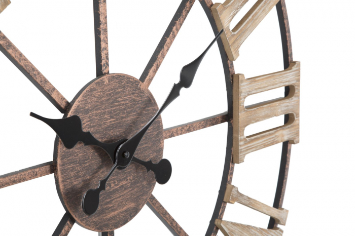 Ceas de perete Plus, fier/MDF, aramiu/negru [5]