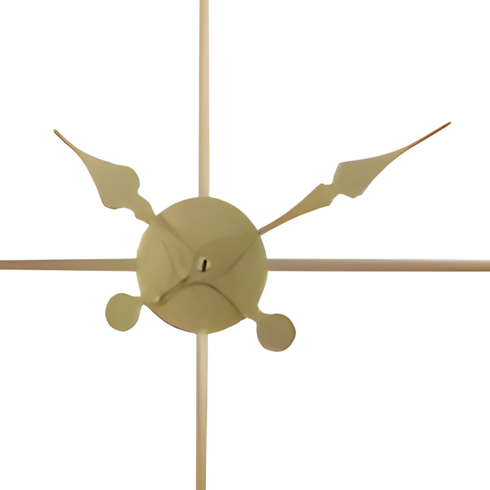 Ceas de perete rotund din metal auriu cu cadran deschis 60 x 60 x 7 cm [4]