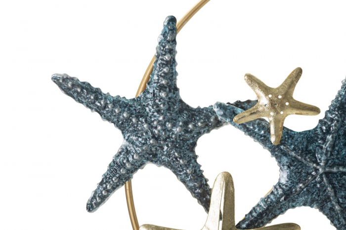 Ceas de perete Stea de mare, metal, auriu/albastru [5]