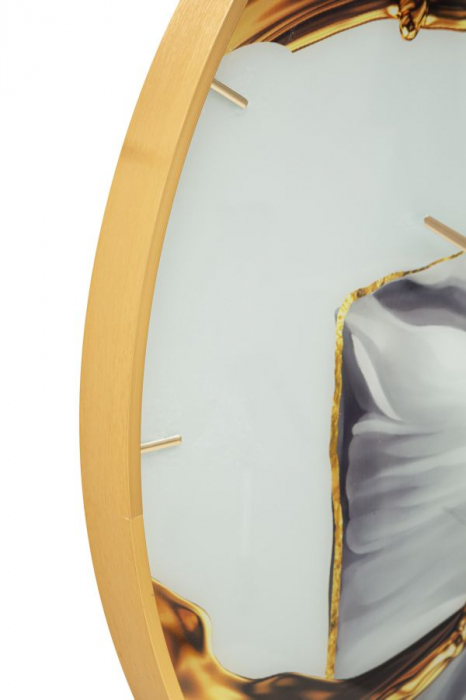 Ceas de perete modern cu trandafir alb - CreativDeco [2]