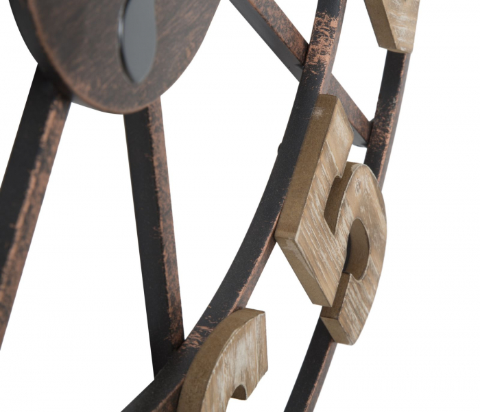 Ceas de perete Sursa, fier/MDF, aramiu/negru/lemn natural [7]