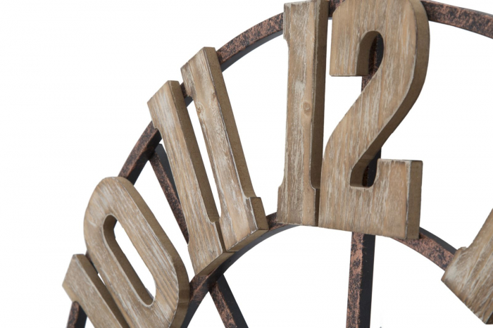 Ceas de perete Sursa, fier/MDF, aramiu/negru/lemn natural [6]