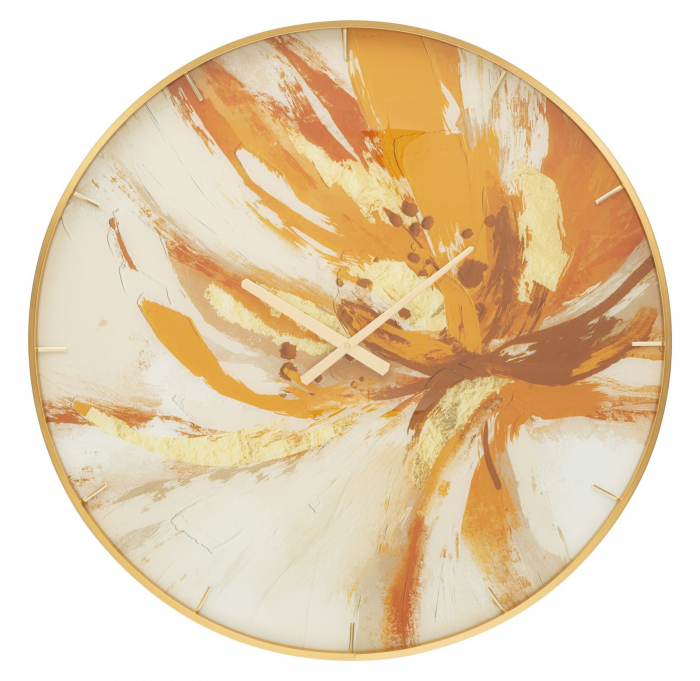 Ceas de perete auriu orange MDF pictat Toply [1]