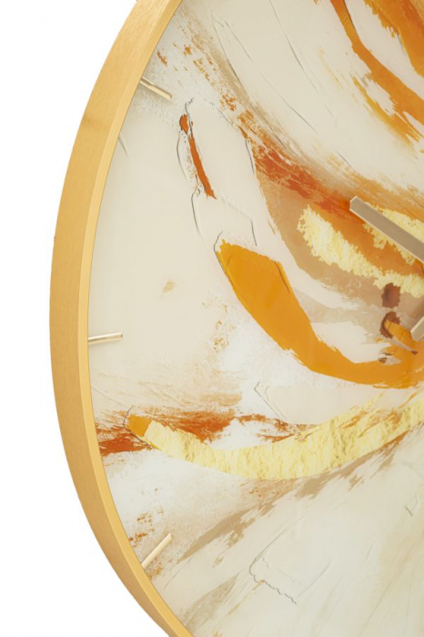 Ceas de perete auriu orange MDF pictat Toply [5]