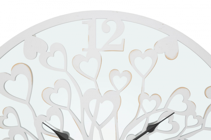 Ceas de perete Tree Hearts, metal/oglinda, alb, Mauro Ferretti [2]
