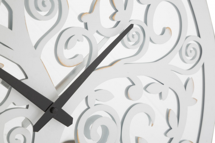 Ceas de perete White Tree, metal/oglinda, alb/auriu [4]