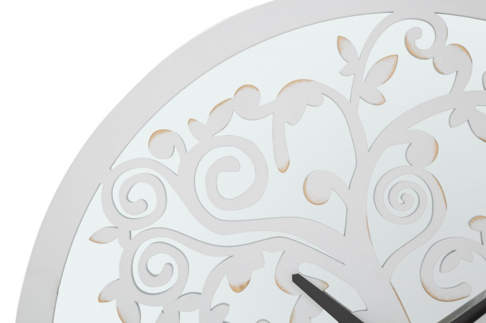 Ceas de perete White Tree, metal/oglinda, alb/auriu [5]
