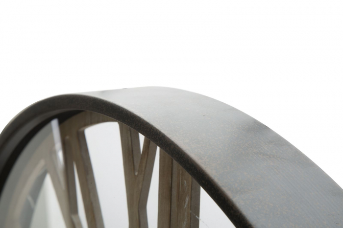 Ceas de perete World, metal lemn, negru natur-creativdeco.ro [5]