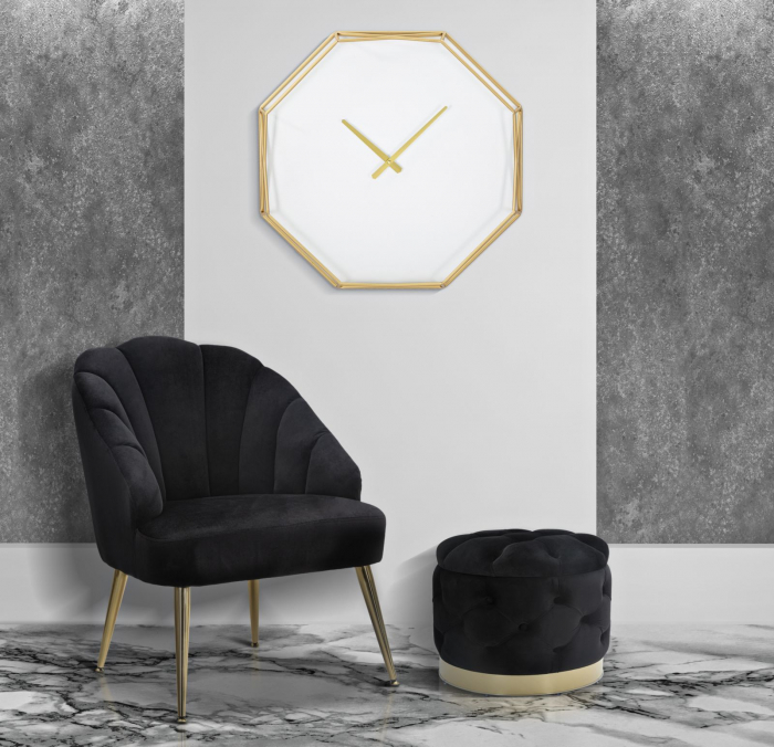 Ceas perete auriu design octogonal Goldy | creativdeco.ro [2]