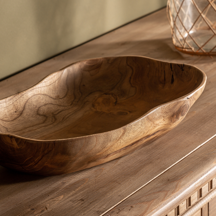Centru masa etnic lemn tec natural|Decoratiuni interioare practice [4]