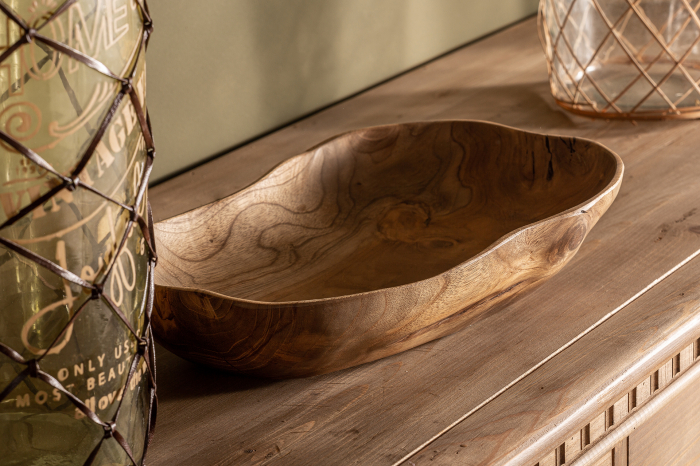 Centru masa etnic lemn tec natural|Decoratiuni interioare practice [3]