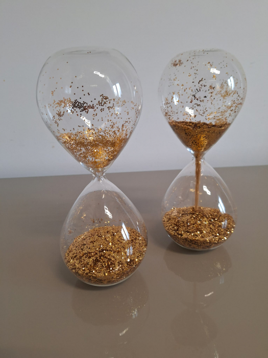 Clepsidra din sticla cu nisip auriu Perle - creativdeco.ro [5]