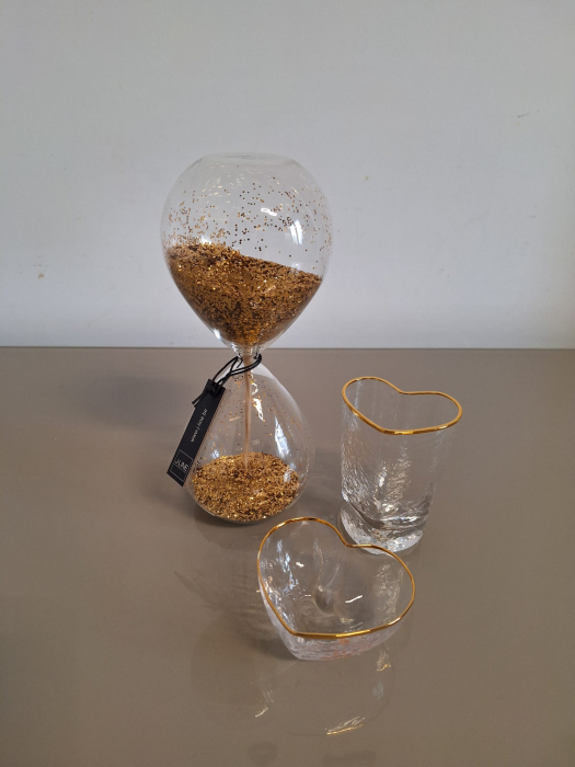 Clepsidra din sticla cu nisip auriu Perle - creativdeco.ro [6]