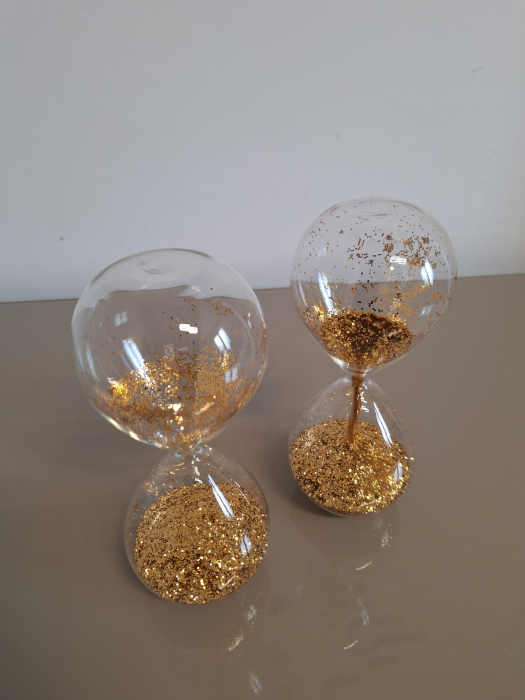 Clepsidra din sticla cu nisip auriu Perle - creativdeco.ro [4]